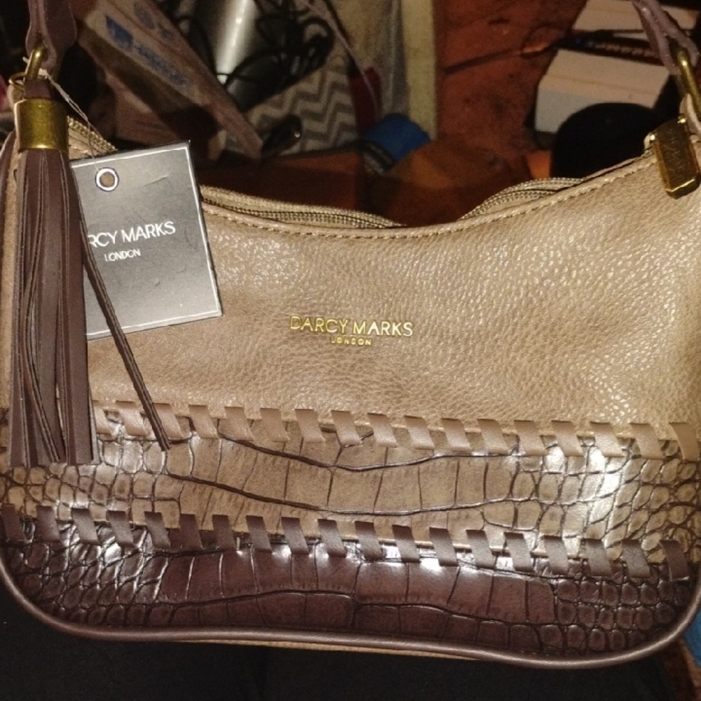 Brown and Tan Shoulder Bag